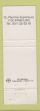 Matchbook Cover - Auberge Du Sauvage Fribourg Switzerland