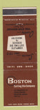 Matchbook Cover - Boston Cutting Die Company Boston MA