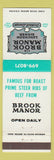 Matchbook Cover - Brook Manor Rstaurant North Attleboro MA