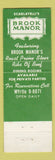 Matchbook Cover - Brook Manor Rstaurant North Attleboro MA