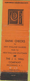 Matchbook Cover - JC Hall Co Providence RI Bank Checks