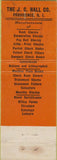 Matchbook Cover - JC Hall Co Providence RI Bank Checks