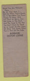 Matchbook Cover - Burbank Motor Lodge Burbank CA