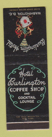 Matchbook Cover - Burlington Hotel Washington DC