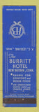 Matchbook Cover - Burritt Hotel New Britain CT
