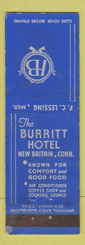 Matchbook Cover - Burritt Hotel New Britain CT