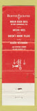 Matchbook Cover - Marlin Beach Hotel Fort Lauderdale FL WORN