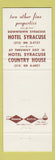 Matchbook Cover - Northway Inn Syracuse NY