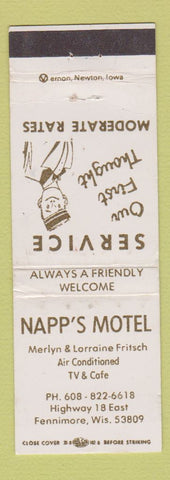 Matchbook Cover - Napps Motel Fennimore WI WEAR
