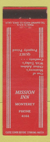 Matchbook Cover - Mission Inn Monterey CA