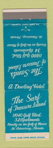 Matchbook Cover - Sands Treasure Island ST Petersburg FL Surf Apartments