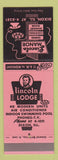 Matchbook Cover - Lincoln Manor Lodge Dixon IL Abraham
