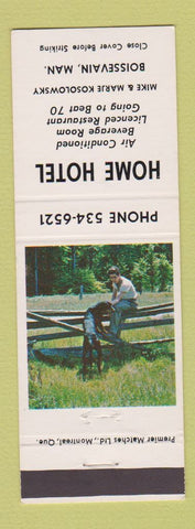 Matchbook Cover - Home Hotel Boissevain MB