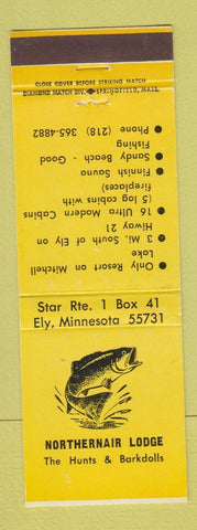 Matchbook Cover - Northernair Lodge Ely MN