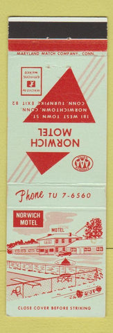 Matchbook Cover - Norwich Motel Norwichtown CT