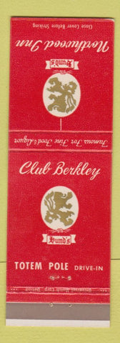 Matchbook Cover - Lund's Northwood Inn Totem Pole Detroit Berkley MI