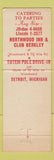 Matchbook Cover - Lund's Northwood Inn Totem Pole Detroit Berkley MI