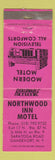 Matchbook Cover - Northwood Inn Motel Ganesvort NY WEAR PINK