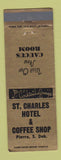 Matchbook Cover - St Charles Hotel Pierre SD