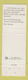 Matchbook Cover - Feuer Gefangen Sonne Hotel Schwarzenburg Switzerland