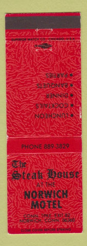 Matchbook Cover - Steak House Norwich Motel Norwich CT