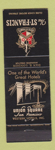 Matchbook Cover - St Francis Hotel San Francisco CA