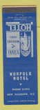 Matchbook Cover - Norfolk Hotel New Glasgow NS