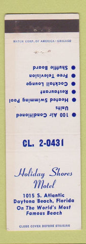 Matchbook Cover - Holiday Shores Motel Daytona Beach FL