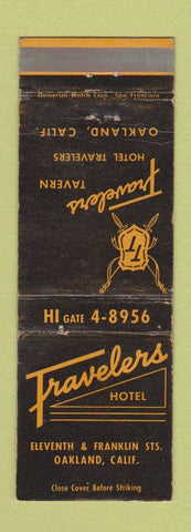 Matchbook Cover - Travelers Hotel Oakland CA WEAR