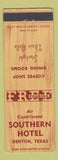 Matchbook Cover - Southern Hotel Denton TX