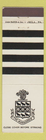 Matchbook Cover - The Normandie Hotel Philadelphia PA