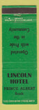 Matchbook Cover - Lincoln Hotel Prince Albert SK