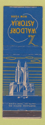 Matchbook Cover - Waldorf Astoria Hotel New York City