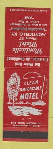 Matchbook Cover - Monticello Motel KY WEAR