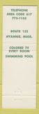 Matchbook Cover - Top O the Morn Motor Lodge Hyannis MA