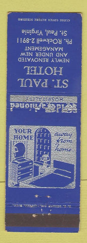 Matchbook Cover - St Paul Hotel St Paul VA