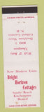 Matchbook Cover - Bright Horizon Cottages Sandy Beach Gilford Laconia NH DD Bean