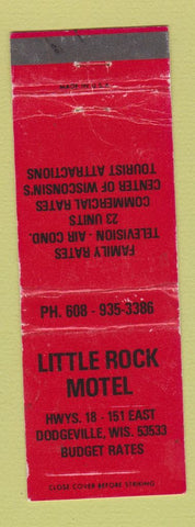 Matchbook Cover - Little Rock Motel Dodgeville WI WORN RED