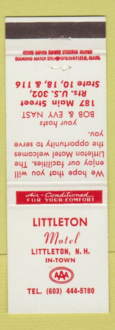 Matchbook Cover - Littleton Motel NH