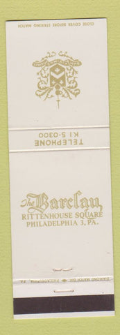 Matchbook Cover - Barclay Hotel Philadelphia PA
