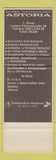 Matchbook Cover - Hotel Restaurant Astoria Luzern Switzerland SAMPLE