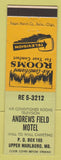 Matchbook Cover - Andrews Field Motel Upper Marlboro MD