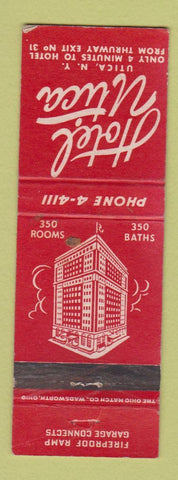 Matchbook Cover - Hotel Utica NY WORN