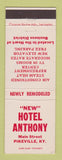 Matchbook Cover - New Hotel Anthony Pikeville KY