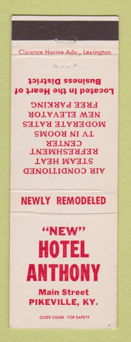 Matchbook Cover - New Hotel Anthony Pikeville KY