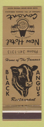 Matchbook Cover - New Hotel Conant Omaha NE Black Angus Restaurant