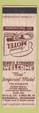 Matchbook Cover - New Imperial Motel Marshall MI