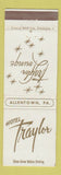 Matchbook Cover - Hotel Traylor Allentown PA