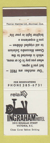 Matchbook Cover - Ingraham Hotel Victoria BC cat WEAR #1