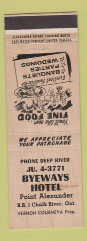 Matchbook Cover - Byeways Hotel Chalk River ON WEAR